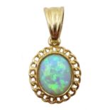 9ct gold opal pendant, hallmarked