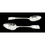 George III Irish tablespoon, Fiddle pattern by Thomas Townsend, Dublin 1818 and one other Dublin 180