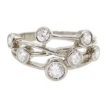 Silver multi cubic zirconia set ring