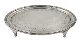 George III Scottish silver waiter/teapot stand by McHattie & Fenwick, Edinburgh 1804, approx 13.8oz