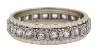 18ct white and yellow gold cubic zirconia eternity ring