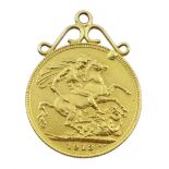 1913 gold full sovereign soldered mount