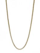 9ct gold cable link chain necklace hallmarked, approx 5.6gm