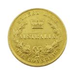 Queen Victoria Australia 1866 gold full sovereign, Sydney mint mark