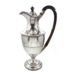 Victorian silver jug with horn handle by Edward Barnard & Sons Ltd, London 1896, approx 23.5oz, heig