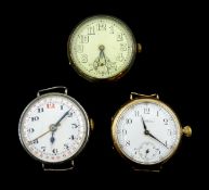 9ct gold Waltham wristwatch No.9054915, case by Benson Brothers, Chester 1921, Swiss silver wristwat