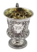 William IV silver christening cup, embossed squirrel and foliate decoration by John James Keith, Lon