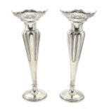 Pair of silver specimen vases by John Edward Wilmot, Birmingham 1911, height 20cm