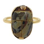 14ct gold stone set scarab beetle ring