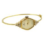 C.Bernard Paris ladies 18ct gold diamond bangle wristwatch, manual wind