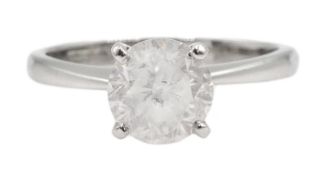 Platinum single stone diamond ring hallmarked, diamond approx 1.20 carat