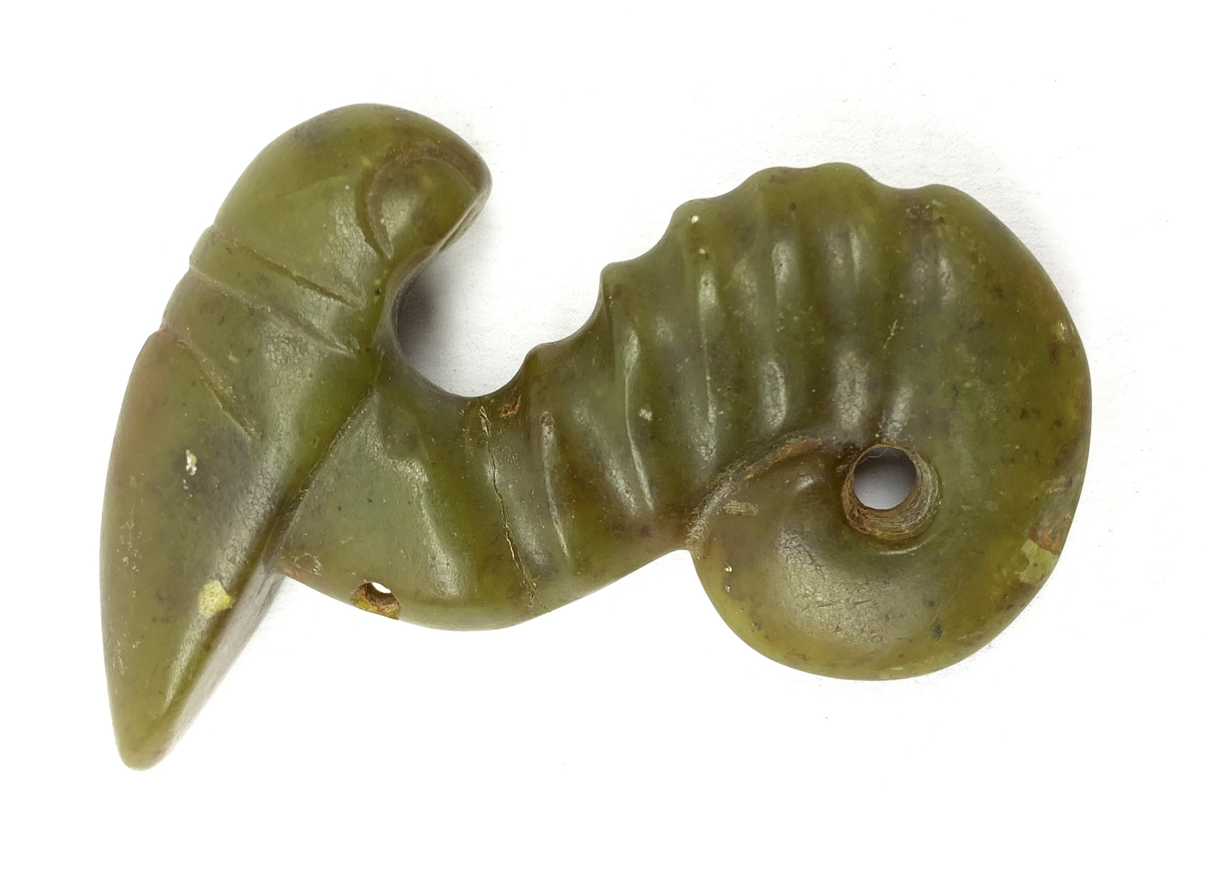 A Chinese carved jade pendant, modelled as a locust, H7cm. - Image 2 of 2
