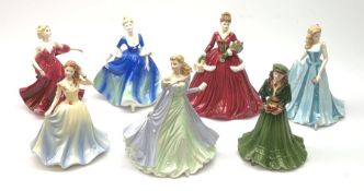 A group of seven Coalport Ladies of Fashion figurines, comprising Grace, Marion, Jean, Natalie, The