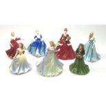 A group of seven Coalport Ladies of Fashion figurines, comprising Grace, Marion, Jean, Natalie, The