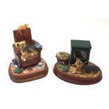 Two Border Fine Arts figurines, comprising of Warm Fires B1032 on wooden base with certificate, Caug