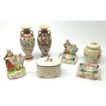Five Yardley English Lavender Soap promotional ceramic items comprising three soap dishes, two mount