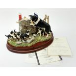 A limited edition Border Fine Arts figure group, Collies' Picnic, model no B1090, by Anne Wall, 173/