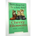Chiswick Products metal advertising sign for Cherry Blossom Shoe Polish entitled 'There's always tim