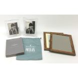 Two Waterford glass photograph frames, each with easel style support, largest H22cm, together with a