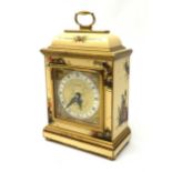 A chinoiserie style mantle clock, the dial marked J R Ogden & Sons London & Harrogate, with later mo