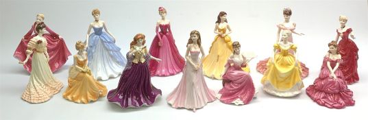 A collection of Coalport figurines, comprising, Evening at the Opera, Evening Elegance, Maggie, Gold