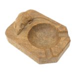 A Robert Thompson, Mouseman of Kilburn oak ashtray, L10cm.