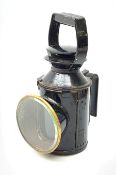 Black painted three colour lamp Railway lamp with revolving filters, H31cm