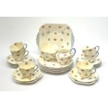 A Shelley part tea set, decorated with pansies, roses and forget-me-nots, pattern 13424, comprising