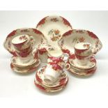 A Paragon Rockingham pattern tea set, comprising seven teacups and eight saucers, eight side plates,