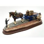 A limited edition Border Fine Arts figure group, Guinness Dray, 271/1250, upon wooden base, figure L