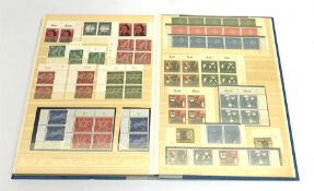 Stockbook of mint and used German stamps, from the 1940s to 60s, including Third Reich, Allied Occup