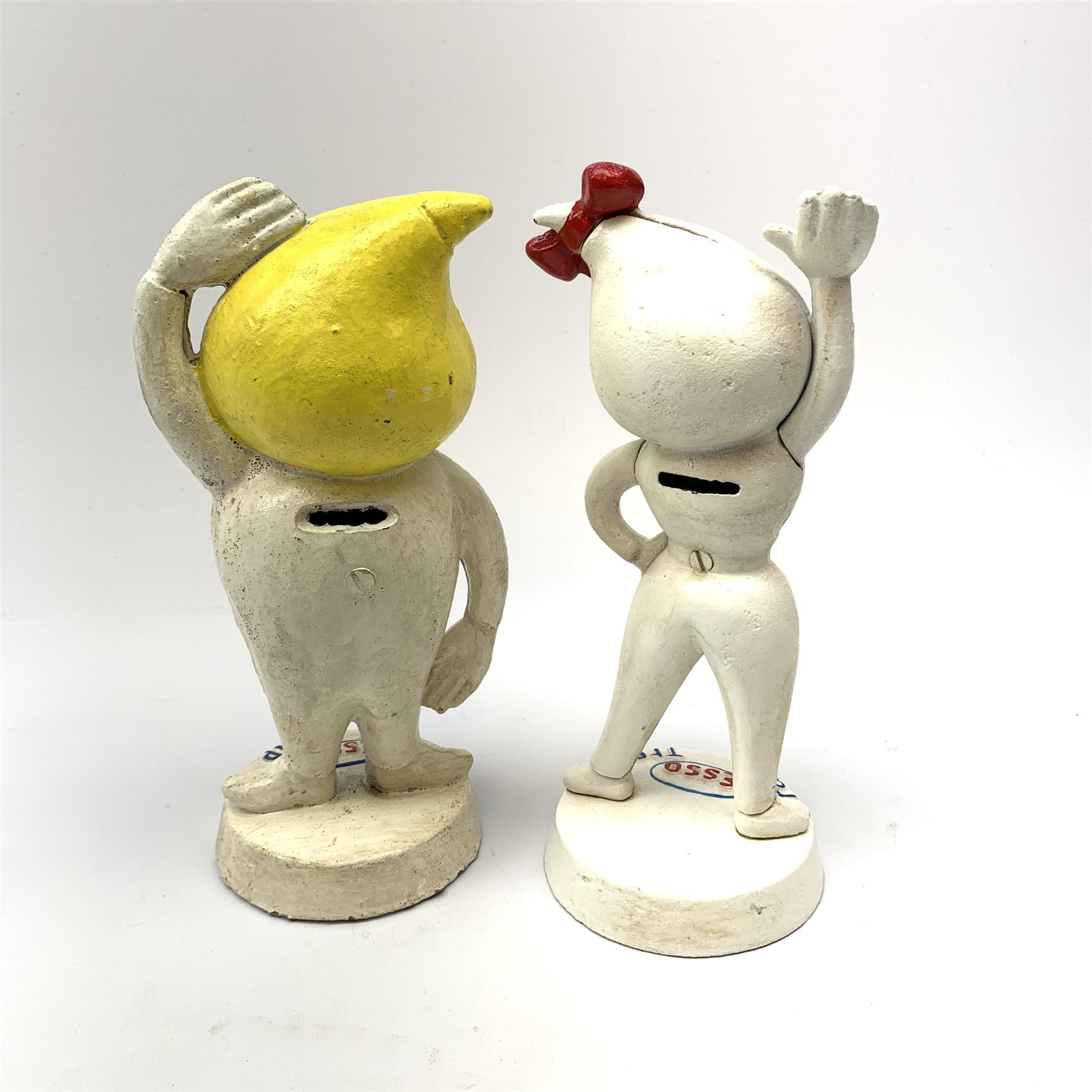 A pair of reproduction Esso money boxes, modelled as male and female mascots, each approx H23.5cm. - Image 2 of 2