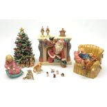 Kirkland porcelain Christmas figures, La Visite du Pere Noel, in box.