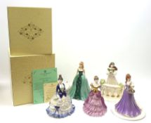 A group of Coalport figurines, comprising limited edition Emerald The Gem Collection 511/1500, with