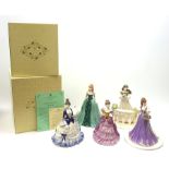 A group of Coalport figurines, comprising limited edition Emerald The Gem Collection 511/1500, with