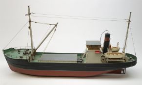 A remote control operated model of a coaster, with fiberglass hull, and deck fittings, motor inscrib