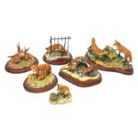 A group of six Border fine arts figures, comprising limited edition Urban Fox, model no B1067, 21/25