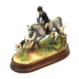 A limited edition Border Fine Arts figure group, Following To Hounds, model no B0951A by Anne Wall,