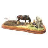 A Border Fine Arts figure group, Ploughman's Lunch, by Anne Wall, 687/1750, on wooden base, figure L