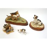 Three Border Fine Arts figures, comprising Terrier Race, model no B0242, on wooden base, Jack Russel