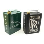 Modern Jaguar and Rolls Royce petrol cans H34cm (2)