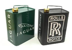 Modern Jaguar and Rolls Royce petrol cans H34cm (2)