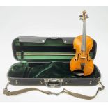 Late 19th century continental violin, possibly Italian, with 36cm two-piece maple back and ribs and