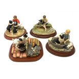 Four Border Fine Arts figure groups, comprising of Jack Russell Terrier & Kittens A1439 with box, Go