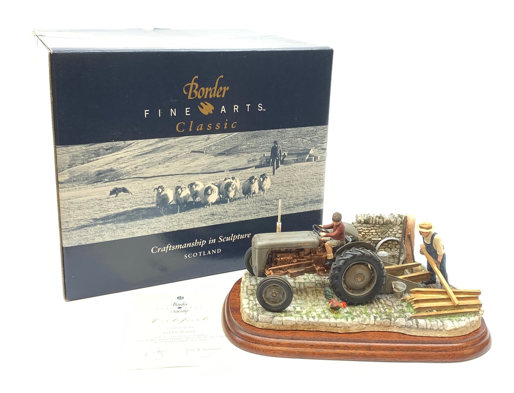 A Border Fine Arts figure group, Golden Memories, model no B0799, by Ray Ayres, on wooden base, figu