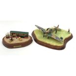 Two Border Fine Arts figurines, comprising Eddie Stobart LTD loading scene, on wooden base, and Scra