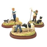 Three Border Fine Arts figure groups, comprising of Leading Hand B0297, Puppy Training A4063 with bo