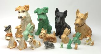 A collection of Sylvac Scottie dog figures, to include no 1205, 1378, 1209, and 1380, together with