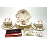 A selection of Royal Crown Derby Derby Posies pattern dinner and tea wares, comprising eight dinner