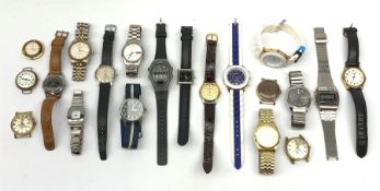 Collection of wristwatches including Omega automatic Seamaster De Ville stainless steel, Seiko 7009-